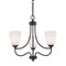 Arlington 3-Light Chandelier In Oil Rubbed Bronze With White Glass